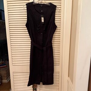 Talbots Black Sleeveless Midi Dress